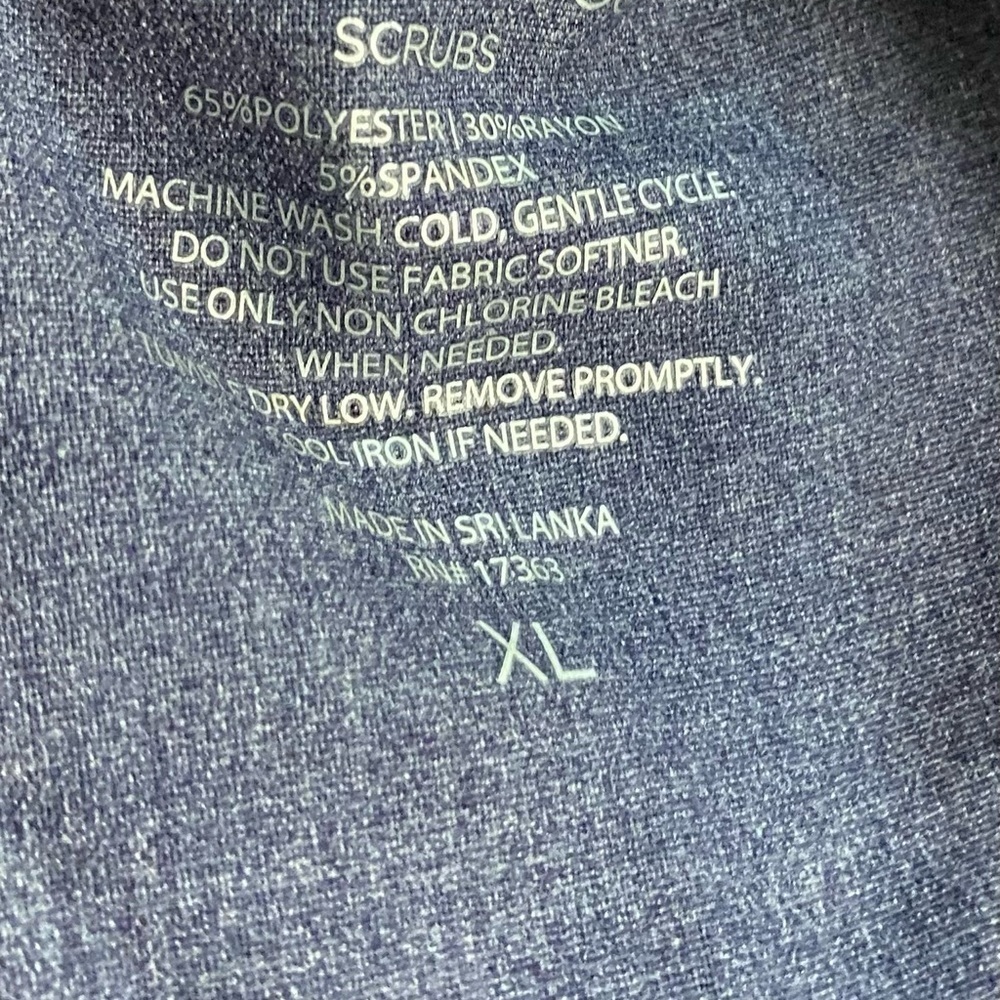 NWT Cuddl Duds Women's Scrubs Classic  Size XL Navy Heather Antimicrobial Agian - Picture 10 of 13